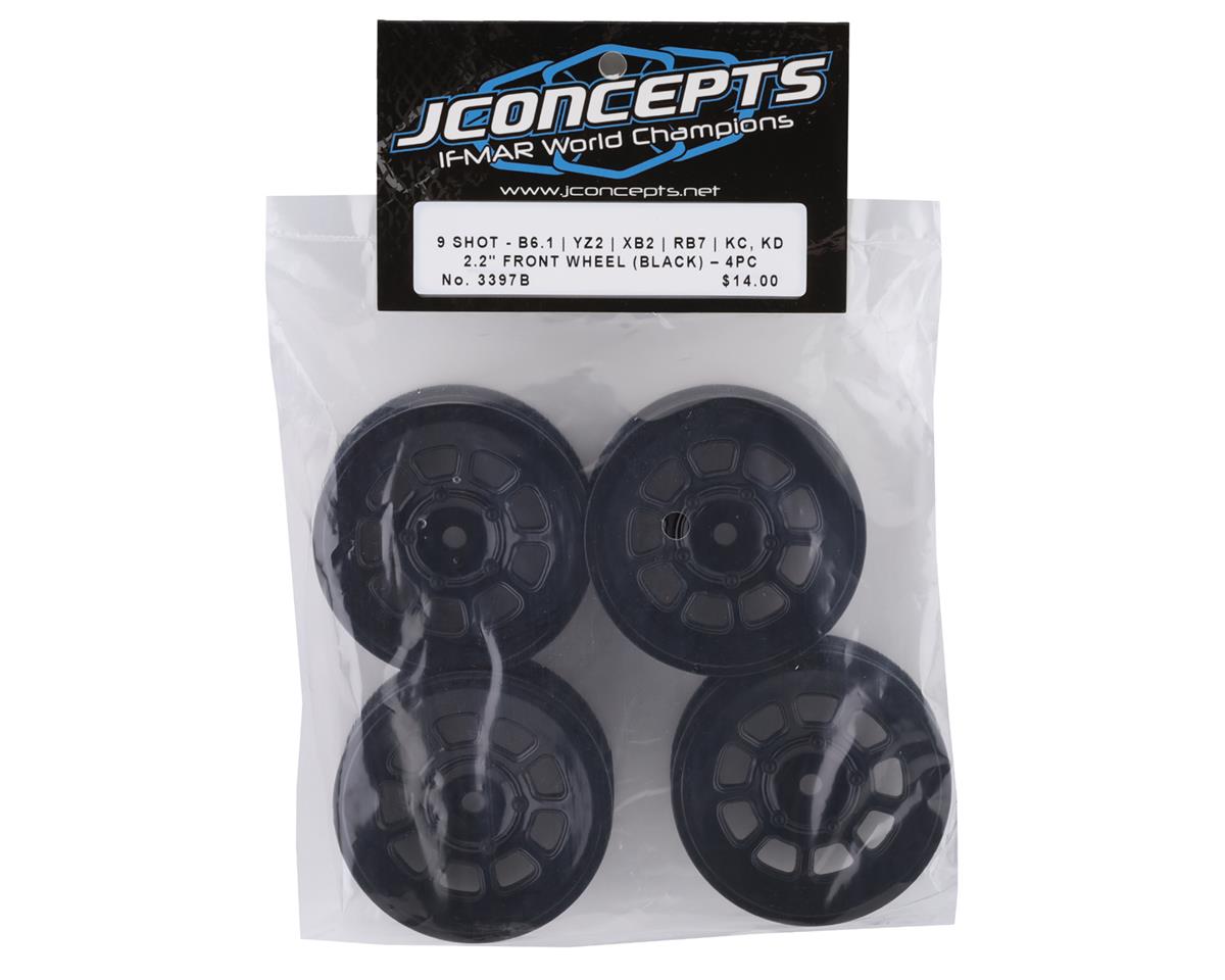 JConcepts 9 Shot 2.2 Dirt Oval Front Wheels (Black) (4) (B6.1/XB2/RB7/YZ2) w/12mm Hex JCO3978