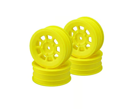 JConcepts 9 Shot 2.2 Dirt Oval Front Wheels (Yellow) (4) (B6.1/XB2/RB7/YZ2) w/12mm Hex JCO3397Y