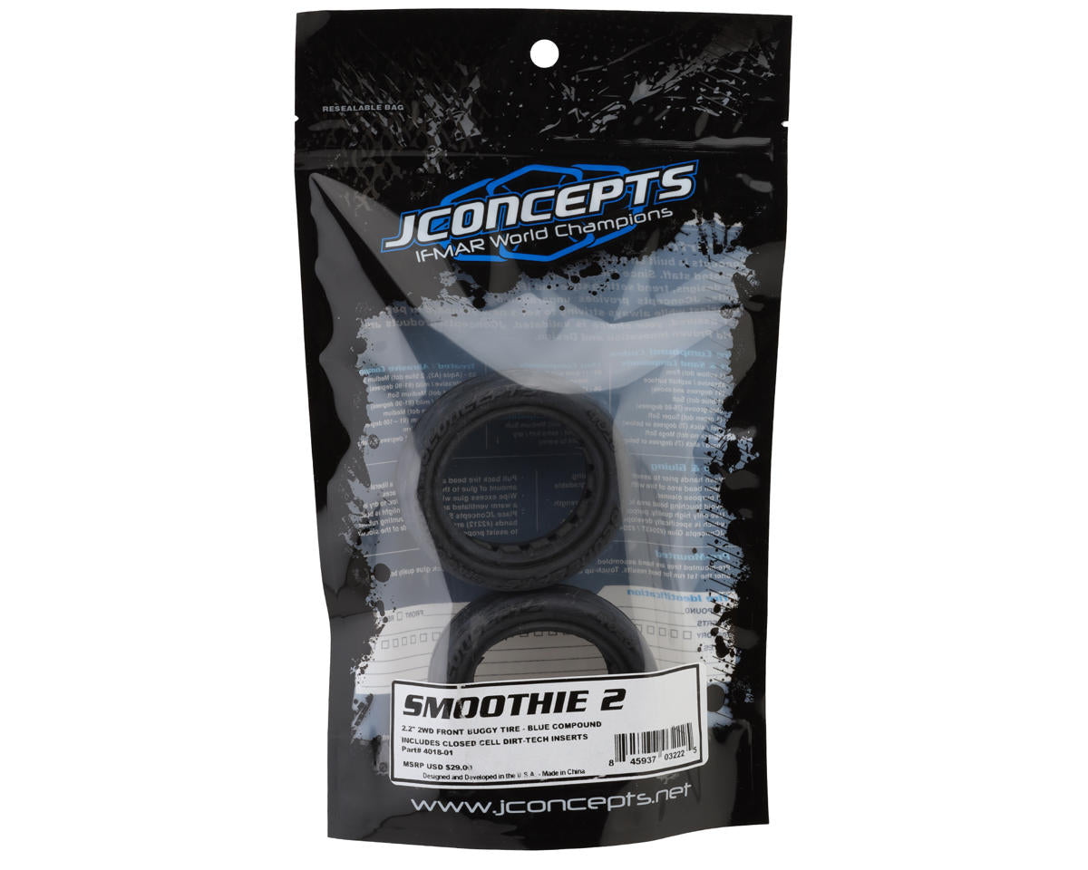 JConcepts Smoothie 2 2.2" 2WD Front Buggy Tires (2) (Blue) JCO4018-01
