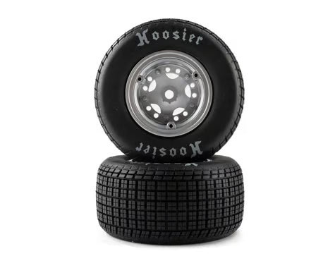 Losi 22S Dirt Late Model Hoosier 1/10 Pre-Mounted Tires (Satin Aluminum) (2) (Soft) (Front/Rear) LOS-4641