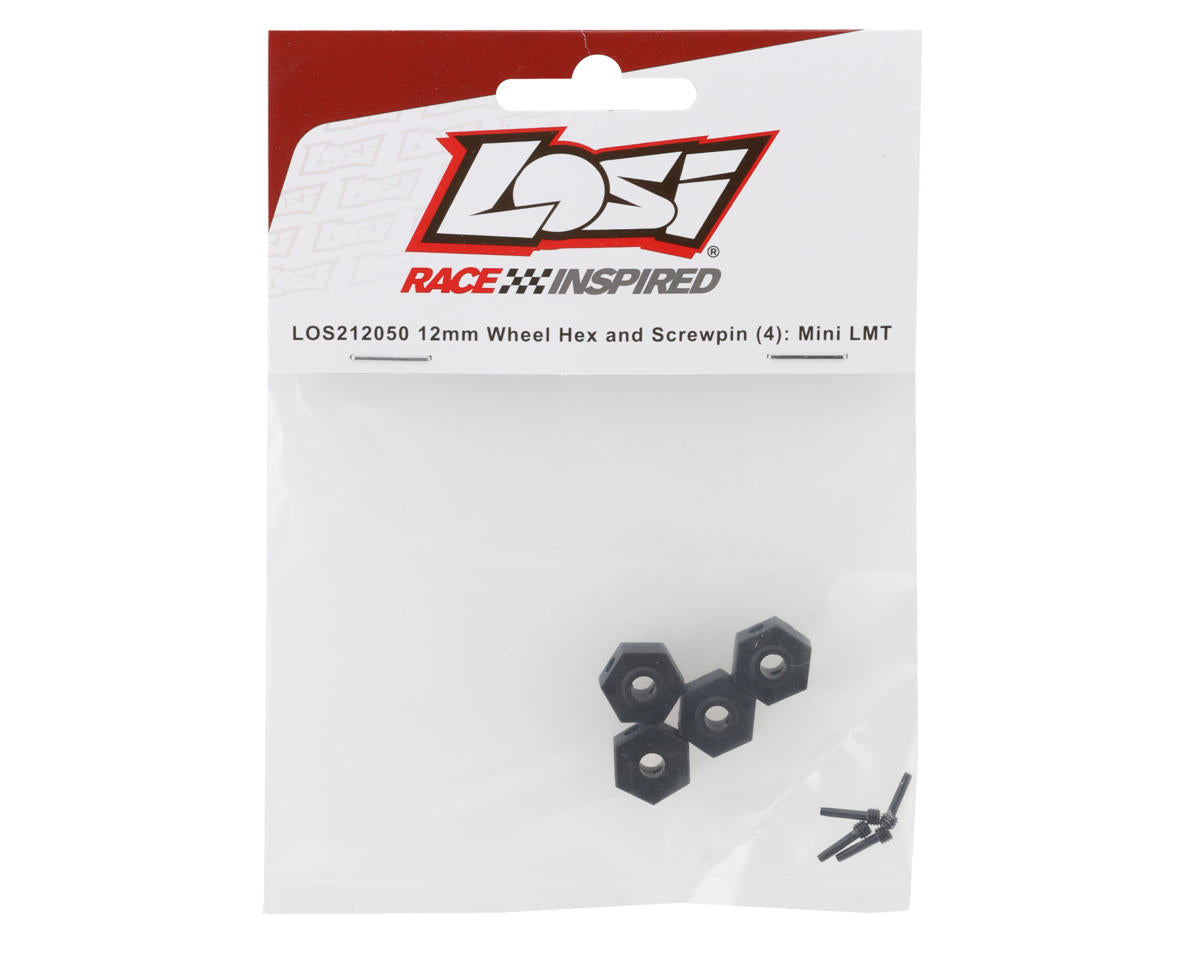 Losi Mini LMT 12mm Wheel Hex & Screwpin (4) LOS212050