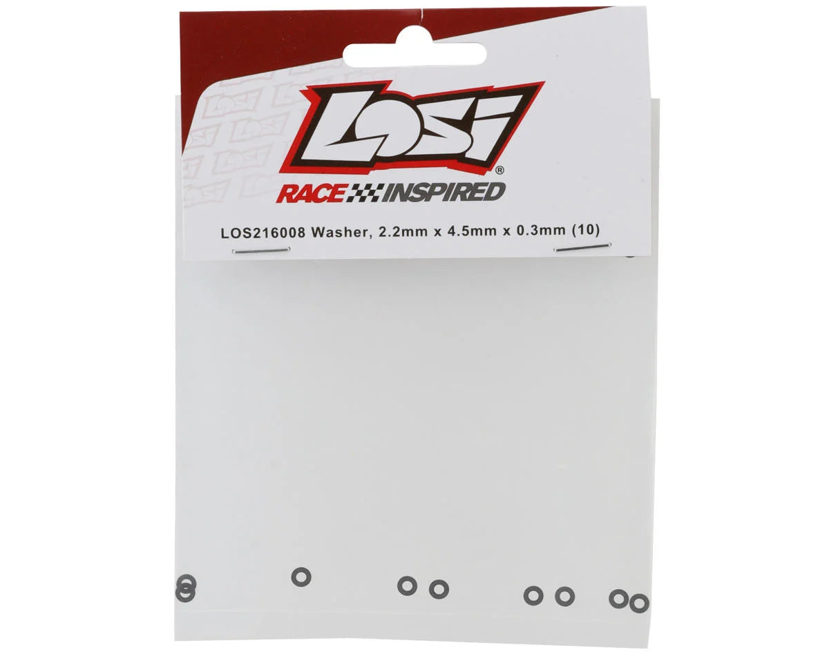 Losi 2.2x4.5x0.3mm Washers (10) LOS216008