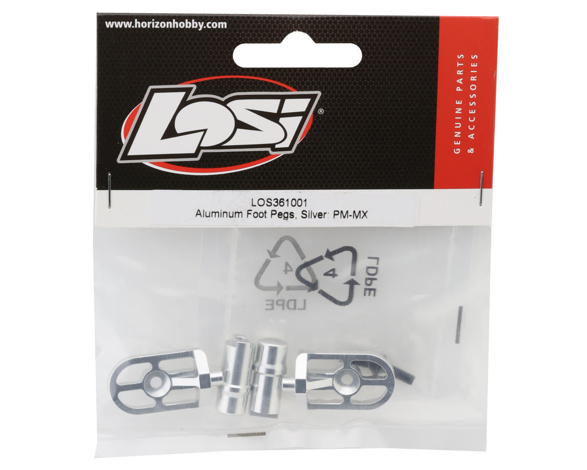 Losi Promoto-MX Aluminum Foot Pegs (Silver) LOS361001