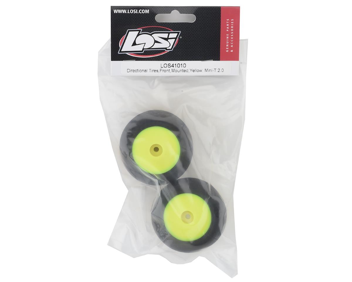 Losi Mini-T 2.0 Directional Pre-Mounted Front Tires (Yellow) (2) LOS41010
