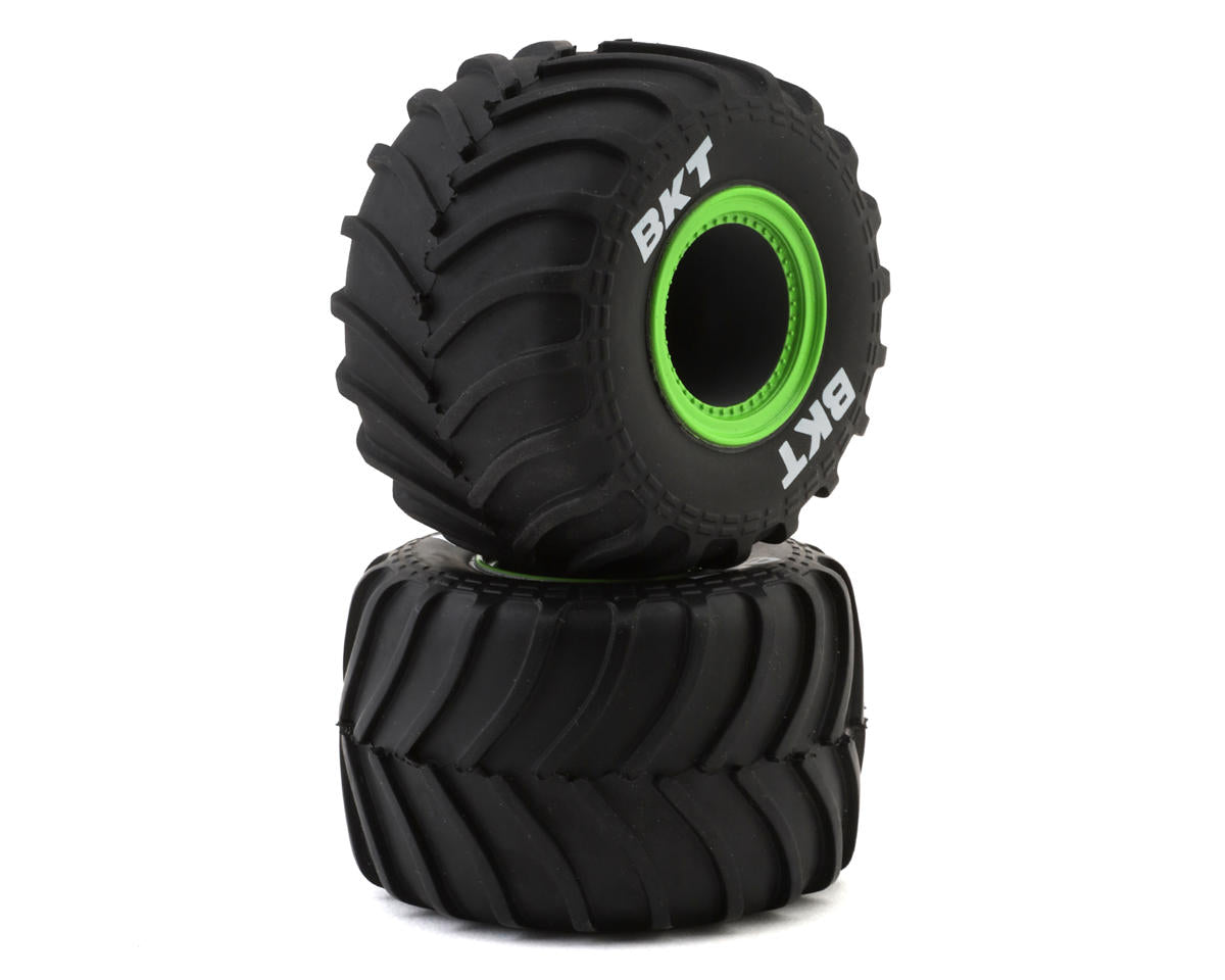 Losi Mini LMT Pre-Mounted Monster Truck Tires (Green) (2) (Front/Rear) w/12mm Hex  LOS41045