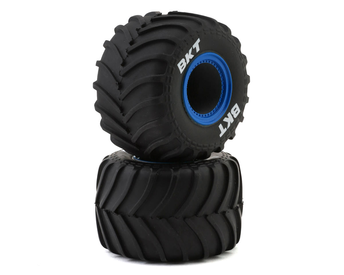 Losi Mini LMT Pre-Mounted Monster Truck Tires (Blue) (2) (Front/Rear) w/12mm Hex  LOS41047