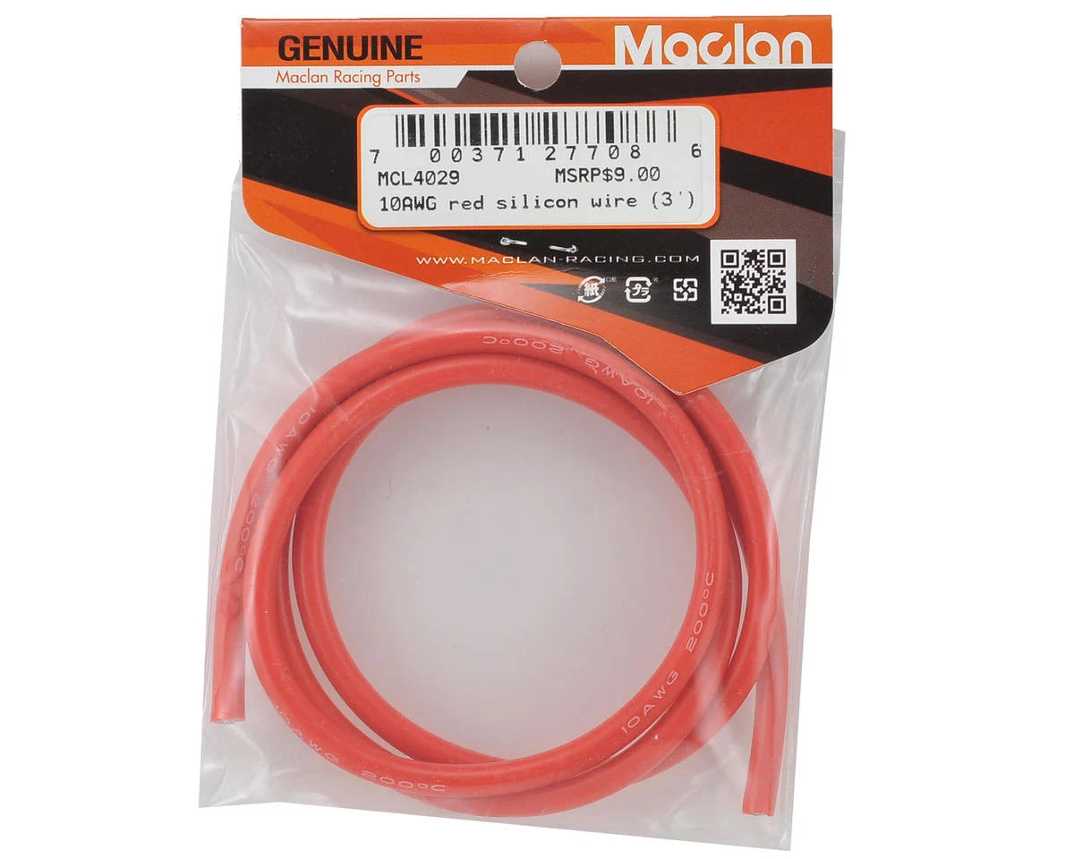Maclan 10awg Flex Silicon Wire (Red) (3') MCL4029