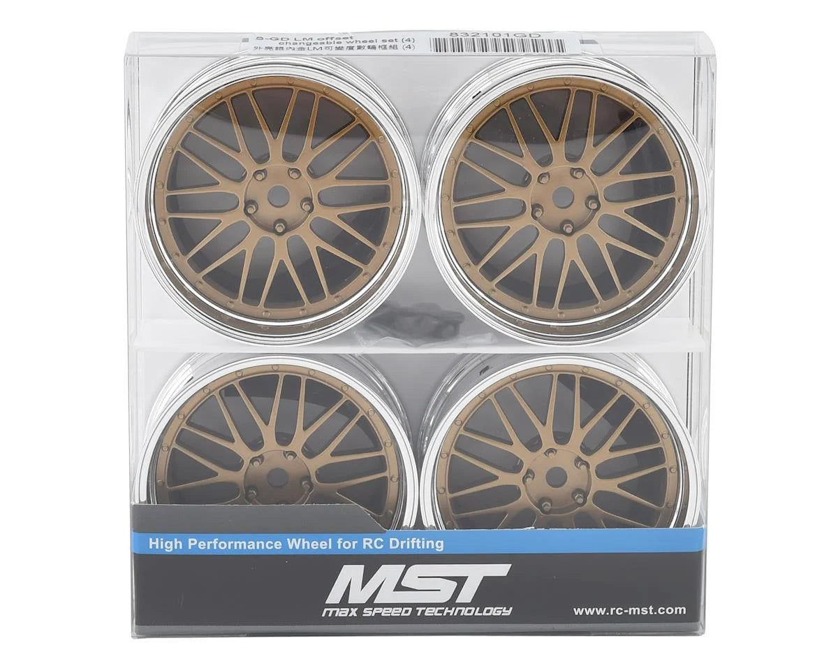 MST S-GD LM offset changeable wheel set (4) (Offset Changeable) w/12mm Hex 832101GD