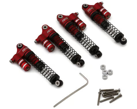 NEXX Racing SCX24 45mm Aluminum Oil-Filled Threaded Reservoir Shocks (Red) (4) NX-425-R