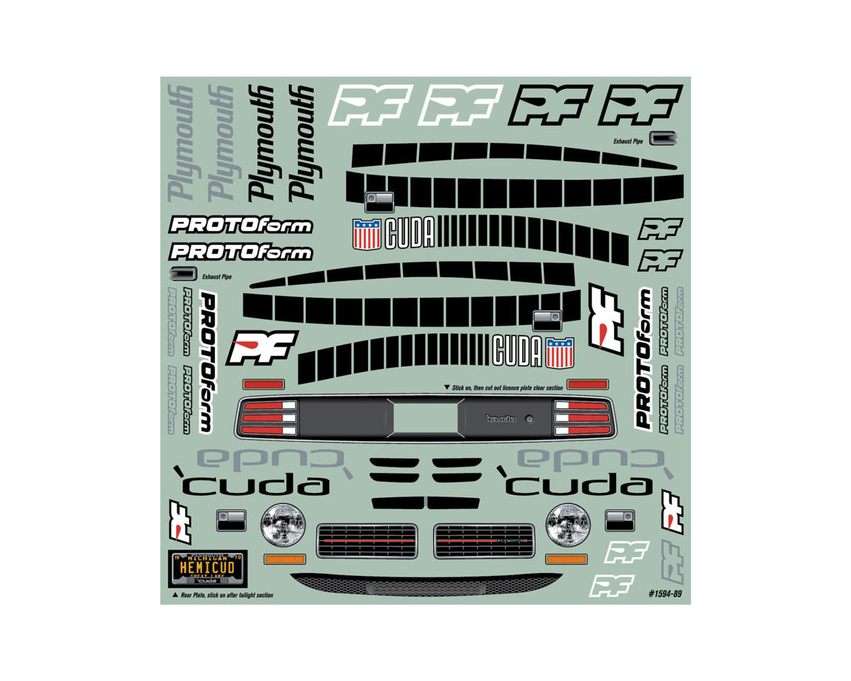 Protoform 1970 Plymouth Barracuda Vintage Racing "VTA Class" Body (Clear) PRM1594-00