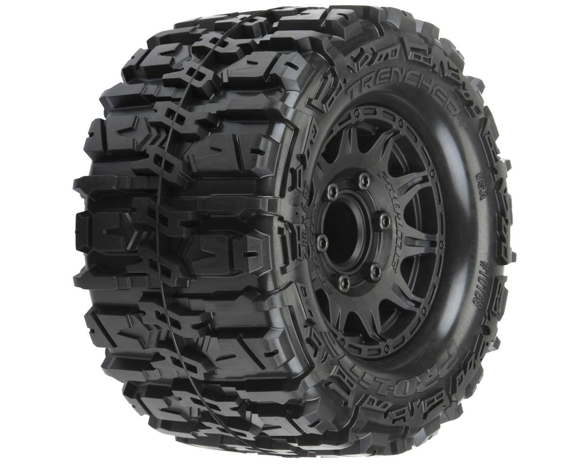 Pro-Line Trencher HP Belted 2.8" Pre-Mounted Truck Tires (M2) (2) (Black) w/Raid Rear Wheels 1016810