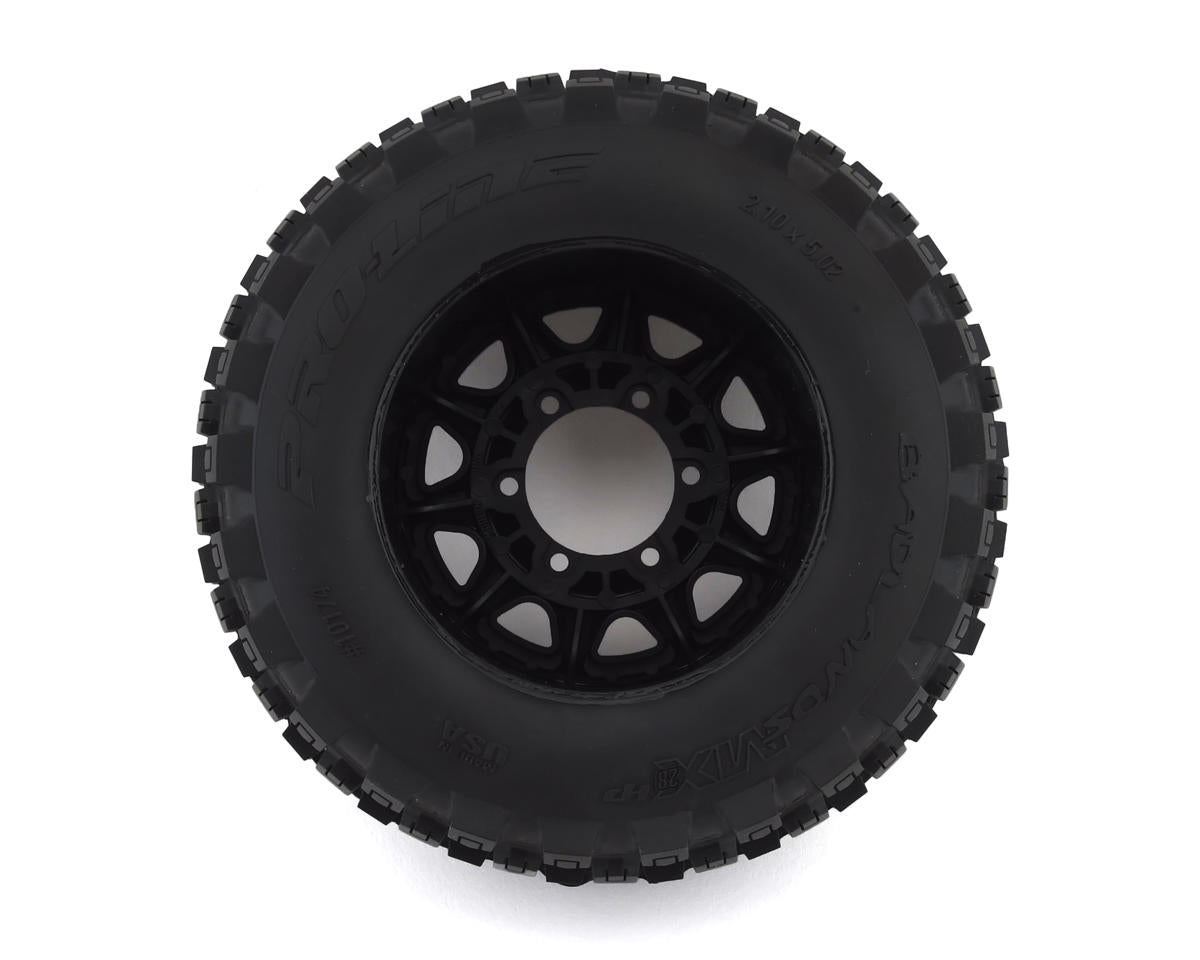 Pro-Line Badlands MX28 Belted 2.8" Pre-Mounted Truck Tires (2) (Black) (M2)  PRO1017410 w/Raid 6x30 Removable Hex Wheels PRO1017410