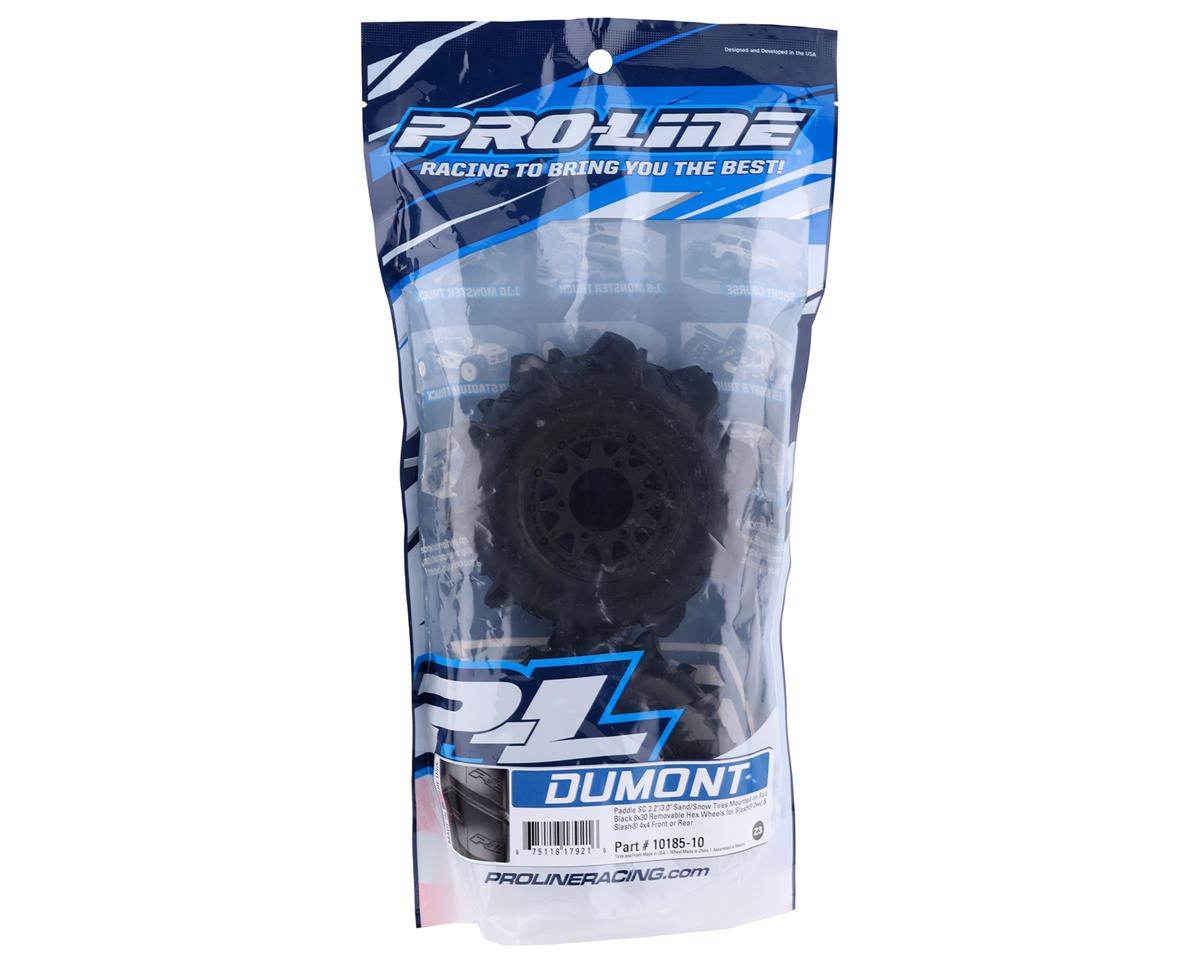 Pro-Line Dumont Paddle 2.2/3.0 Pre-Mounted Tires w/Raid Wheels (Black) (2) (Z3) w/12mm Removable Hex 10185-10