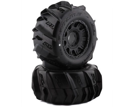Pro-Line Dumont 3.8" Pre-Mounted Truck Tires (2) (Black) (Z3) w/Raid 8x32 Removable Hex Wheels  PRO1019210