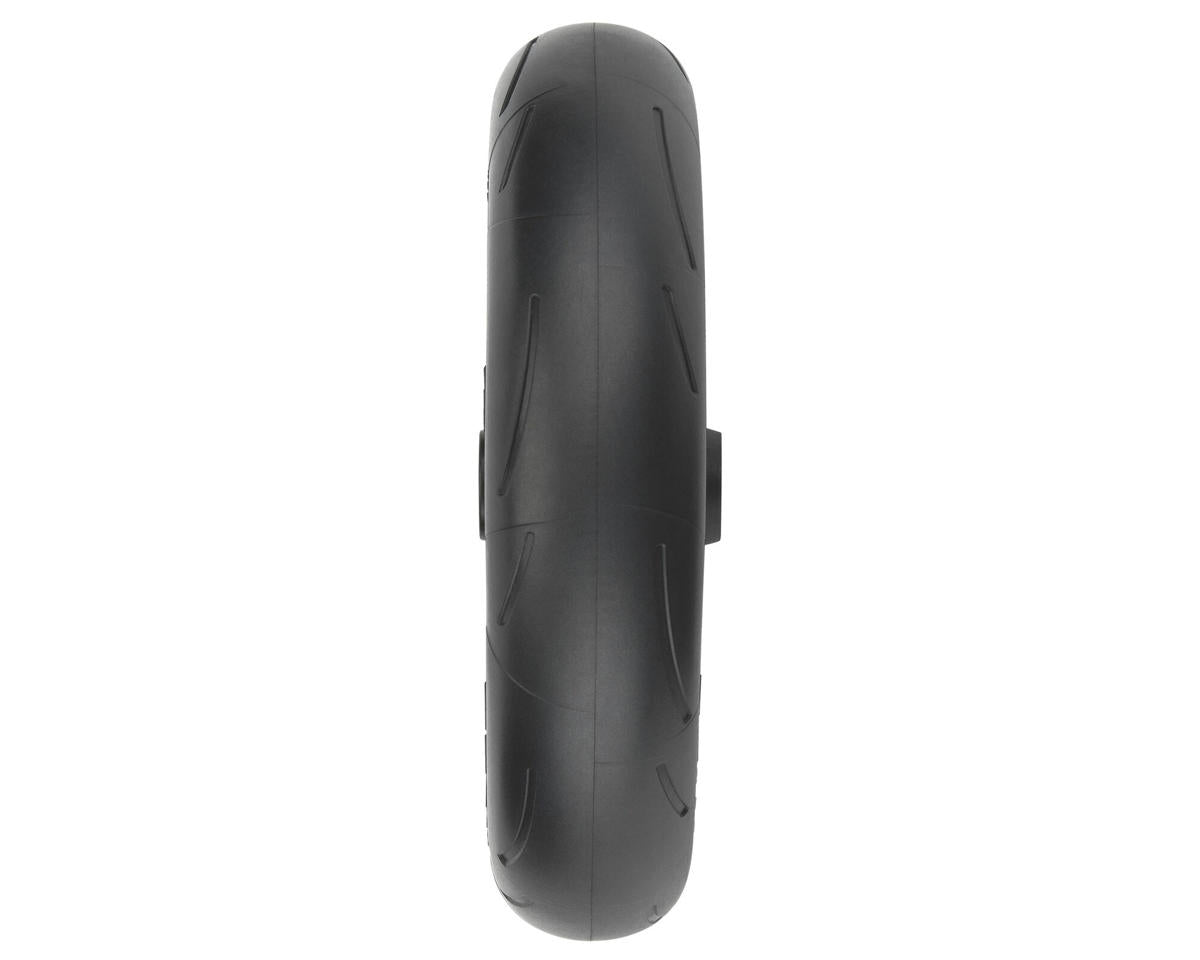 Pro-Line 1/4 Supermoto Motorcycle Front Tire Pre-Mounted (Black) (1) (S3) PRO1022210