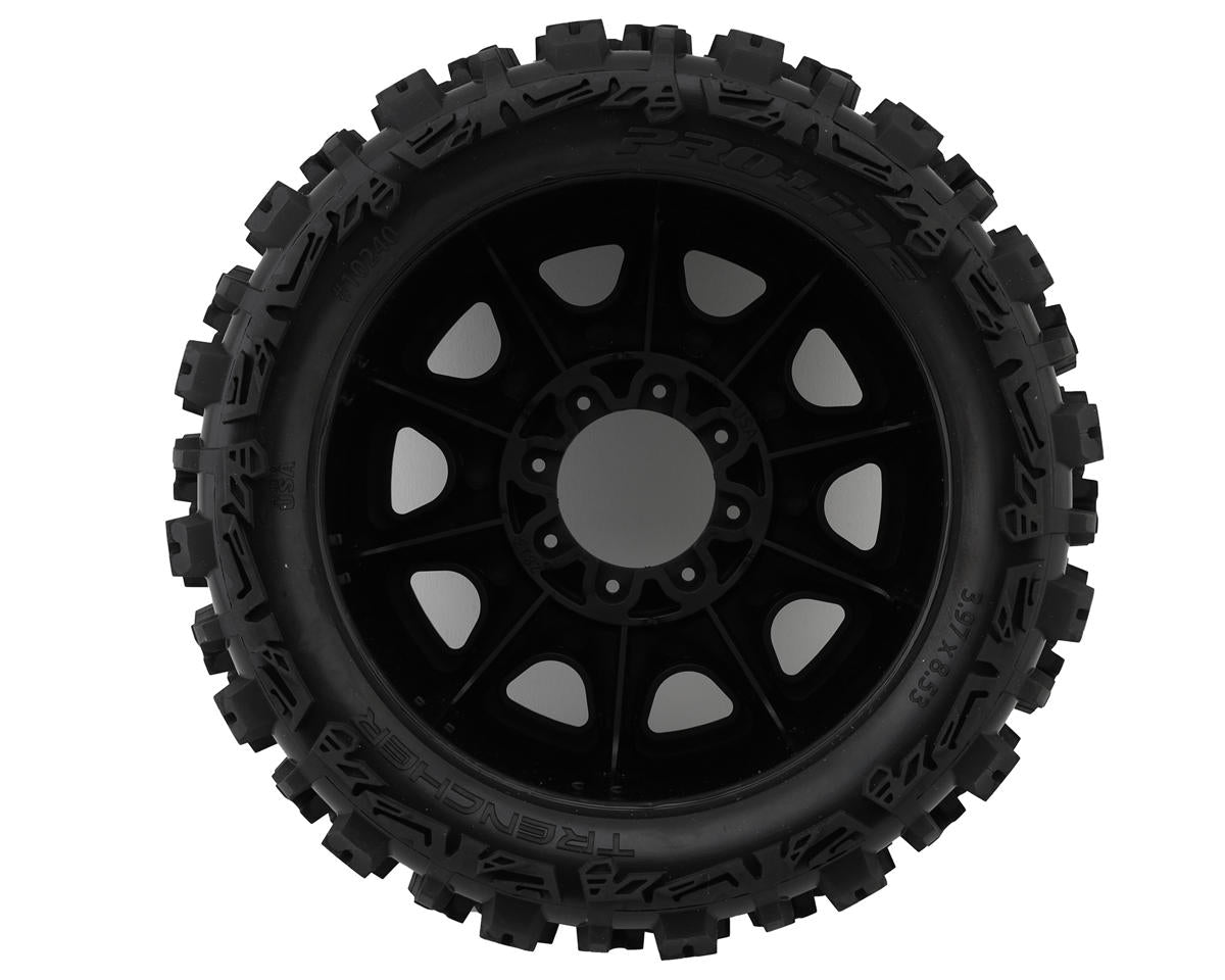 Pro-Line Trencher 5.7" Pre-Mounted Tires w/Raid Wheel (Black) (2) w/24mm Hex PRO10240-10