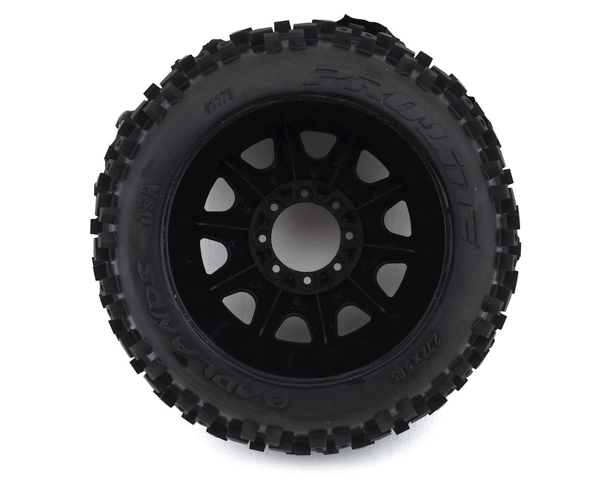 Pro-Line Badlands 3.8" Pre-Mounted Truck Tires (2) (Black) w/Raid Wheels (M2) PRO117810