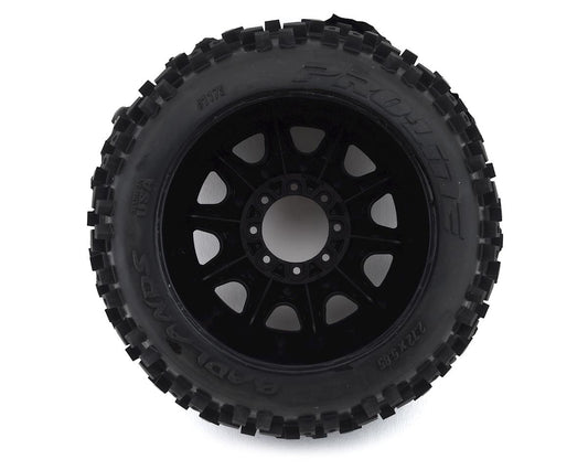 Pro-Line Badlands 3.8" Pre-Mounted Truck Tires (2) (Black) w/Raid Wheels (M2) PRO117810