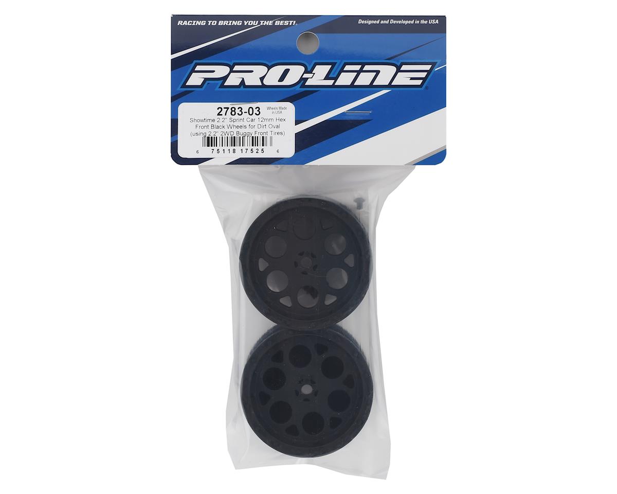 Pro-Line Showtime 2.2" Sprint Car Rear Sprint Wheels (Black) w/12mm Hex  PRO2783-03