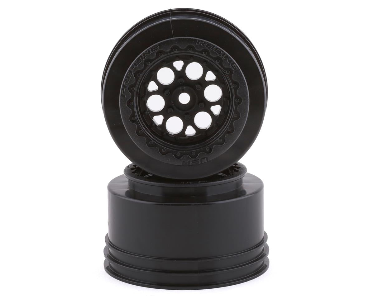 Pro-Line Showtime+ Wide Drag Spec Rear Drag Racing Wheels (2) w/12mm Hex (Black) 279403