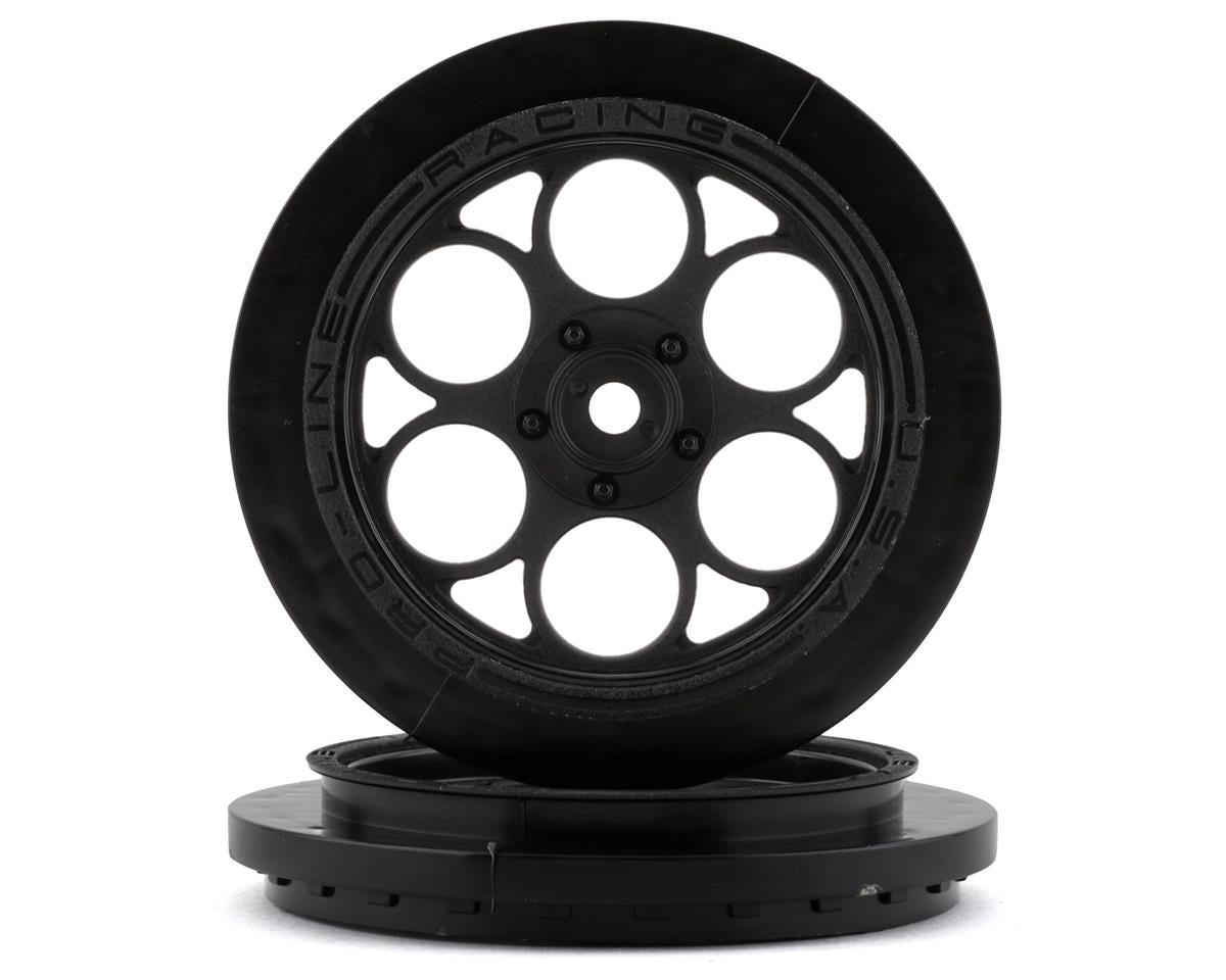 Pro-Line Showtime Front Drag Racing Wheels w/12mm Hex (Black) (2) PRO280303