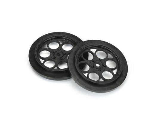 Pro-Line Showtime Front Drag Racing Wheels w/12mm Hex (Black) (2) PRO280303
