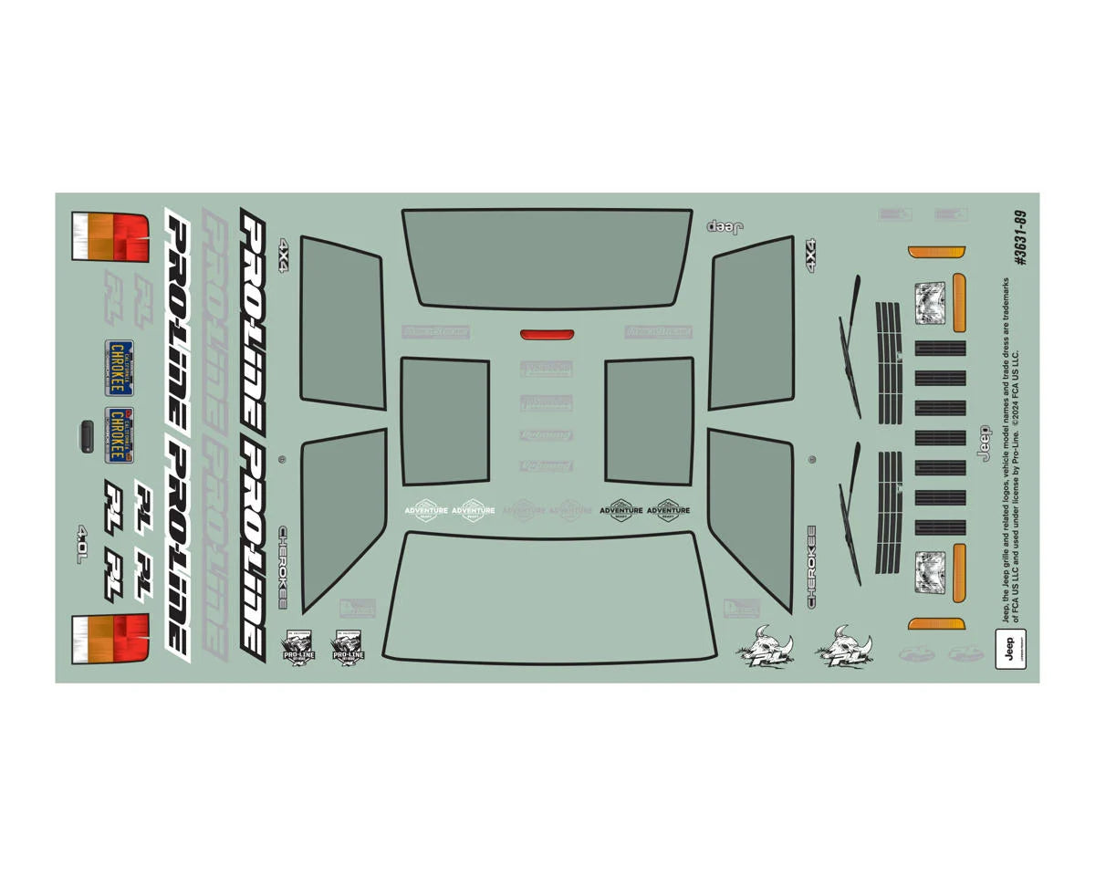 Pro-Line Axial SCX24 2001 Jeep Cherokee Mini Crawler Body (Clear) PRO3631-00