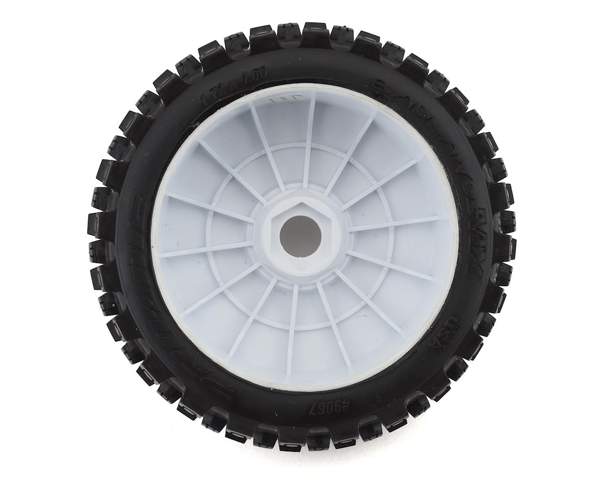 Pro-Line Badlands MX Pre-Mounted 1/8 Buggy Tires (White) (2) (M2) w/Velocity V2 Wheel PRO906731