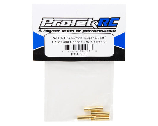 ProTek RC 4.0mm Solid Gold Connectors (4 Female) PTK-5036