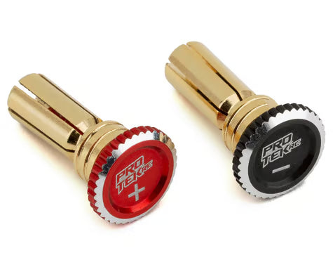 ProTek RC Twist Lock Adjustable Bullet Plug Grips w/5mm Bullets (Red/Black) PTK-5079