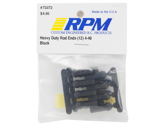 RPM Heavy Duty 4-40 Rod Ends, BLACK,  (12) 73372