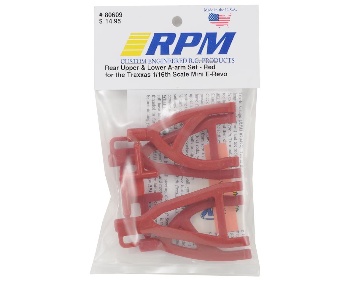 RPM Rear Upper & Lower A-Arm Set (1/16 E-Revo) (Red) 80609