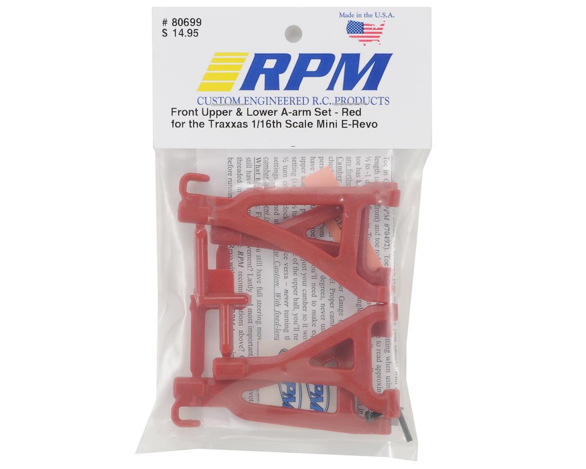 RPM Front Upper & Lower A-Arm Set (1/16 E-Revo) (Red) RPM80699