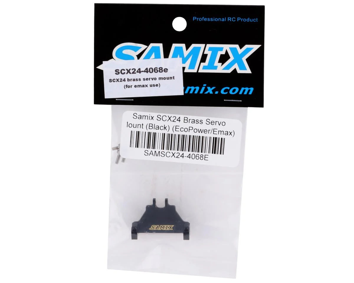 Samix SCX24 Brass Servo Mount (Black) (EcoPower/Emax) (7g) SAMSCX24-4068E