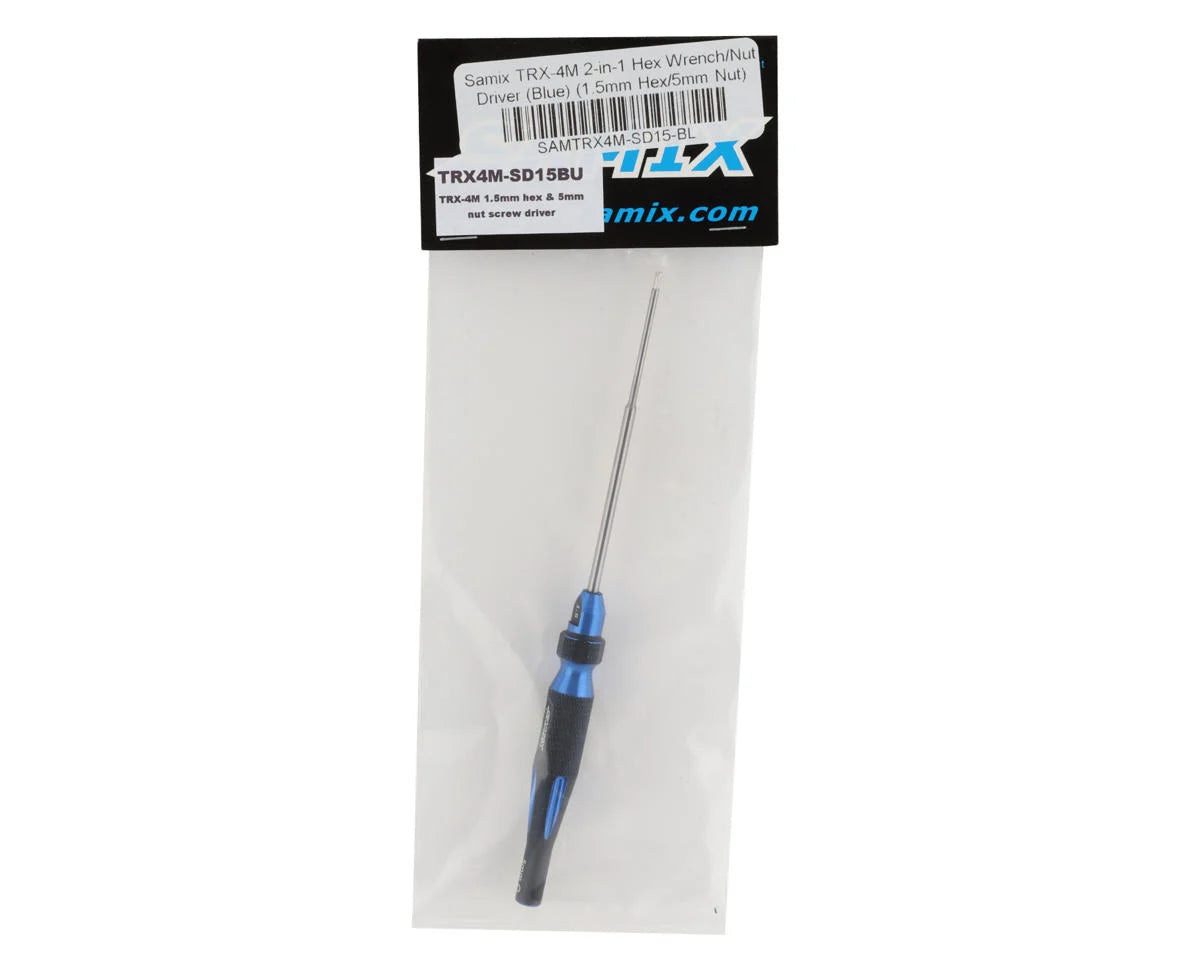 Samix TRX-4M 2-in-1 Hex Wrench/Nut Driver (blue) (1.5mm Hex/5mm Nut) TRX4M-SD15bl