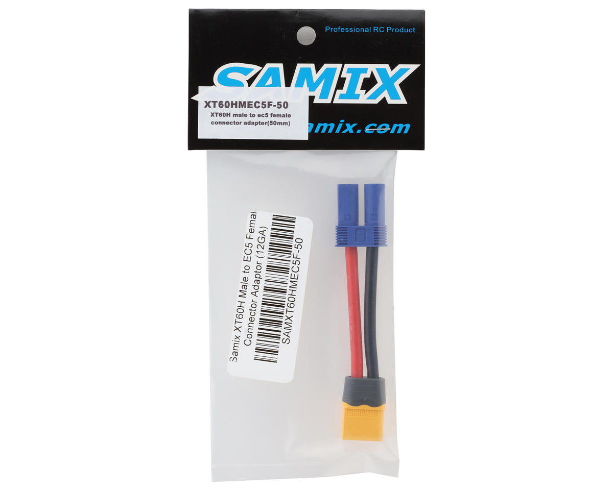 Samix XT60 Male to EC5 Female Connector Adaptor (12AWG) (50mm) SAMXT60HMEC5F-50