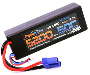 5200mAh 11.1V 3S 50C Hard Case LiPo Battery with Hardwired EC5 Connector