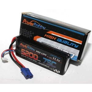 3S 11.1V 5200MAH 75C Lipo Battery Hardwired with EC5 Connector PHB3S520075CEC5