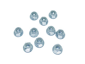 Flanged Nylon Lock Nut M5 (10pcs) Silver