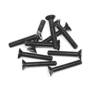 Aluminum Alloy Flat Head Screw 3x18mm Black (10pcs) RCE3172