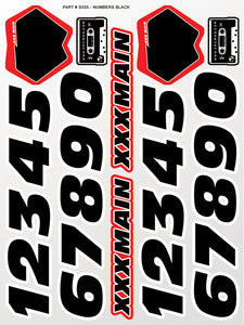 Numbers Black Sticker Sheet S035