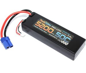 POWER HOBBY 5200mAh 7.4V 2S 50C LiPo Battery with Hardwired EC5 Connector PHB2S520050CEC5HCS