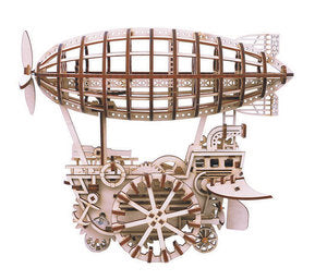 Mechanical Wood Models; Airship Air Vehicle - with wind-up spring LK702