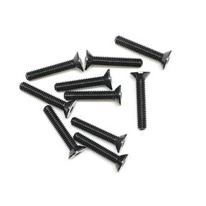 Aluminum Alloy Flat Head Screw 3x16mm Black (10pcs) RCE3171