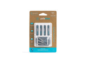 Pale Blue Lithium Ion Rechargeable AAA Batteries 4pk  PB-AAA-C