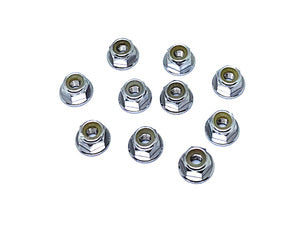 Flanged Nylon Lock Nut M4 (10pcs) Silver RCE3150S