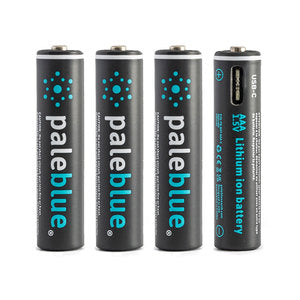 Pale Blue Lithium Ion Rechargeable AAA Batteries 4pk  PB-AAA-C