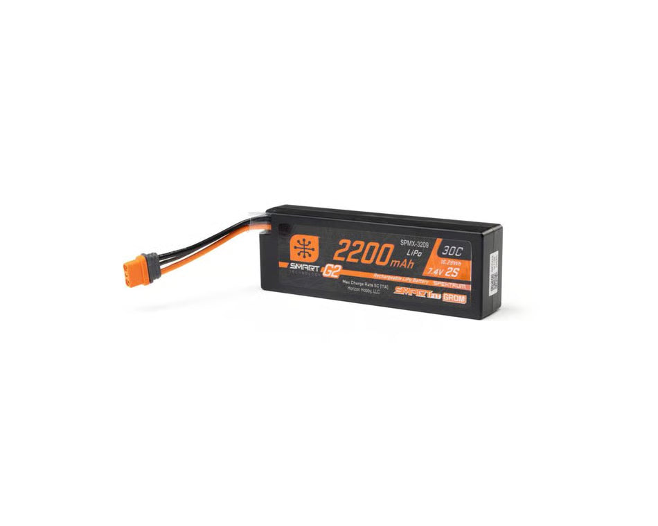 Spektrum RC 2S Smart G2 30C SmartFit LiPo Battery Pack (7.4V/2200mAh) w/IC2 Connector SPMX-3209