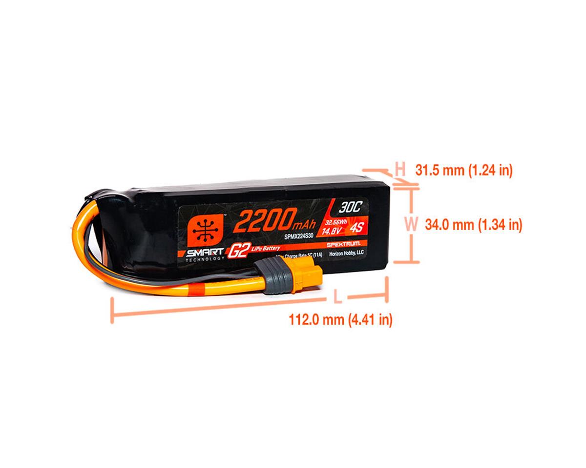 Spektrum RC 4S Smart G2 LiPo 30C Battery Pack w/IC3 Connector (14.8V/2200mAh) SPMX224S30