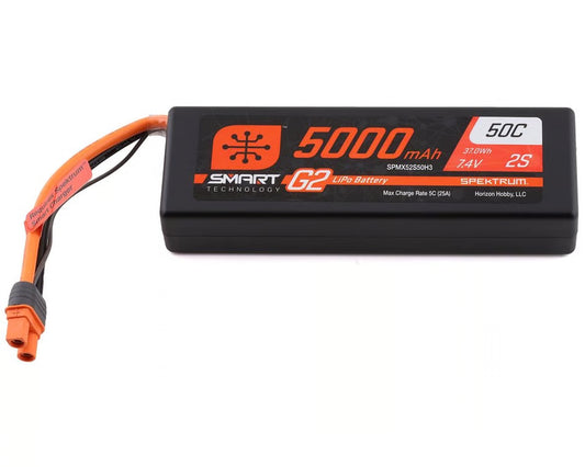 Spektrum RC 2S Smart G2 LiPo 50C Battery Pack (7.4V/5000mAh) w/IC3 Connector SPMX52S50H3